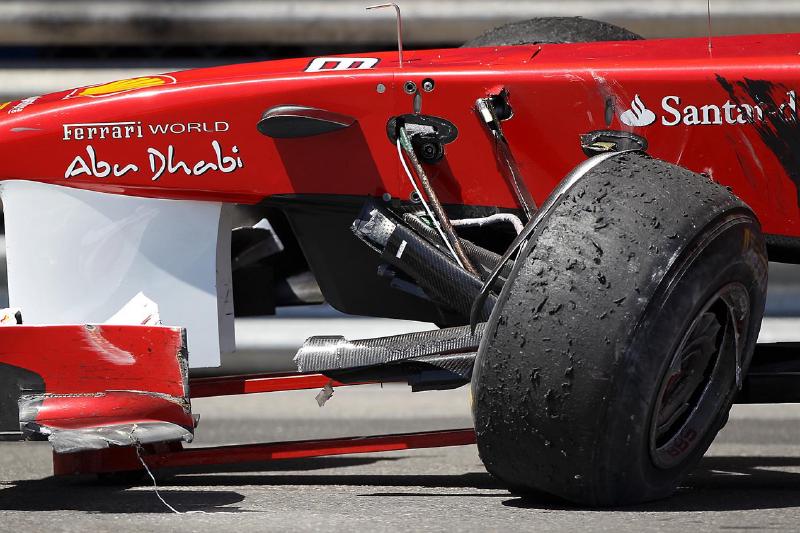 The damaged car of Felipe Massa (BRA) Ferrari 150 Italia. Formula One World Championship, Rd 6, Monaco Grand Prix, Race, Monte-Carlo, Monaco, Sunday, 29 May 2011