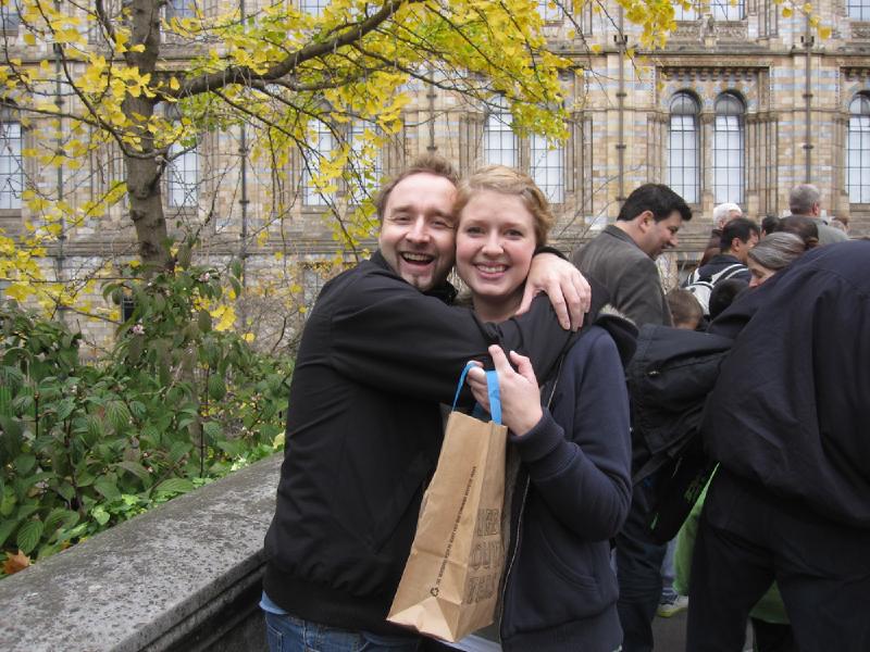 Me and Anniken queuing for the National History Museum.