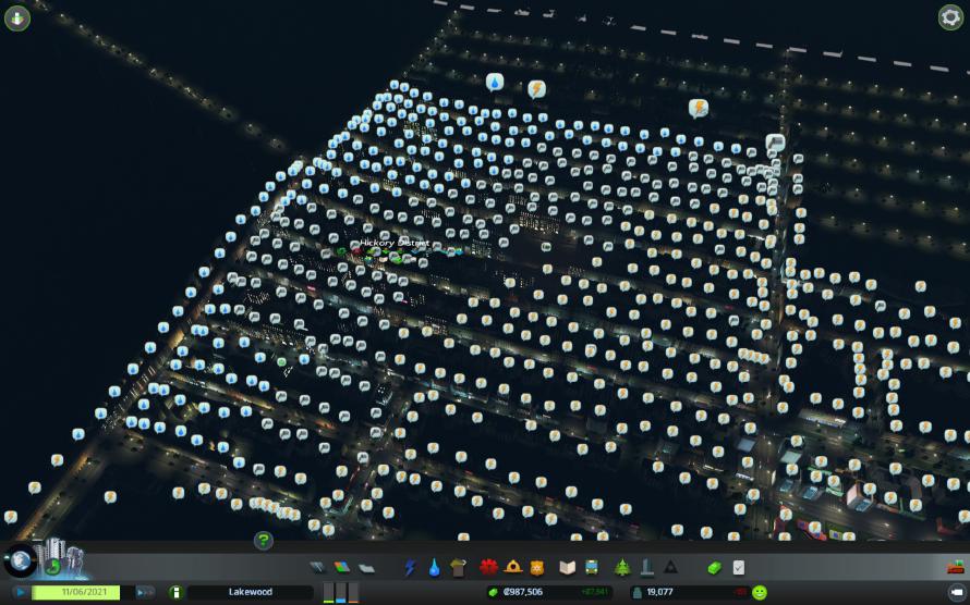 This is what happens when your only energy source is a solar plant and night comes… All the streets lights are still working though. I guess there is magic involved.