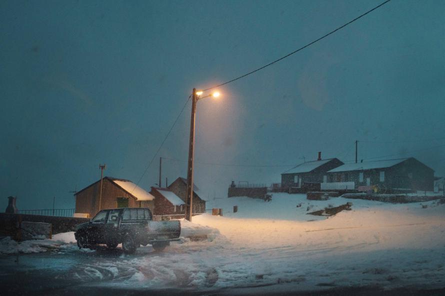 Winter landscape from a rural village.