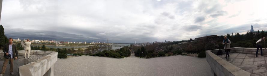 A panorama covering a small part of Pyongyang.