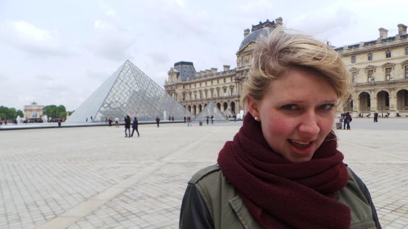 Outside Pyramide du Louvre.