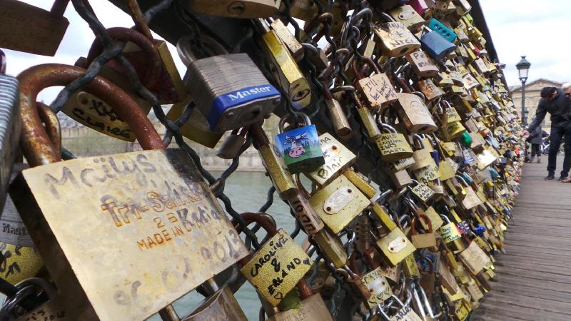 Pont des Arts. So if your relationship goes down the drain, do you go back here and remove the padlock?