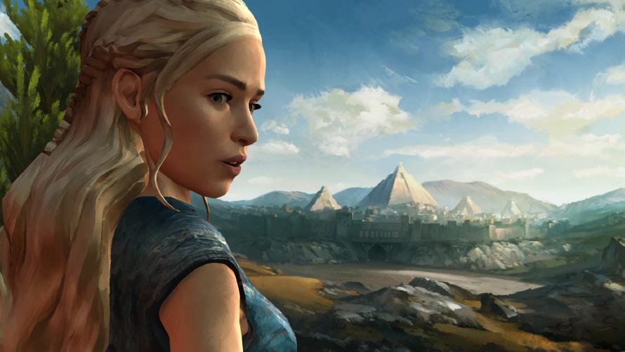 Screenshot from Telltale Game’s Game of Thrones games showing The Mother of Dragons.