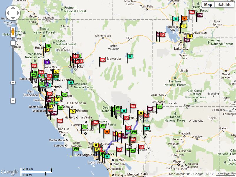 Planned route with attractions of sorts.