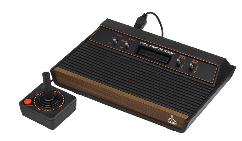 The original Atari 2600 with one controller.