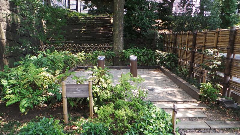 The Japanese frown upon a lot of things, smoking on the streets one of them. Hence this enclosure for smokers. A brilliant idea.