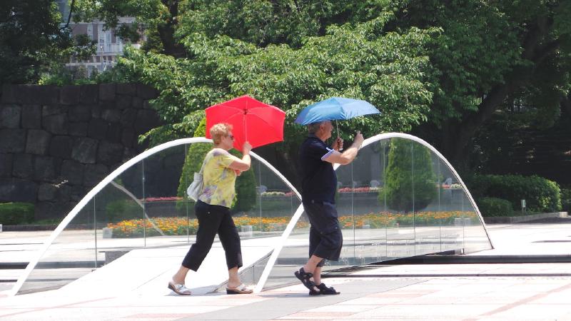 An Italian couple, taking pictures as they moved. They didn’t speak a word Japanese or English, but still somehow managed to talk their way into not being allowed into the Imperial East Gardens.